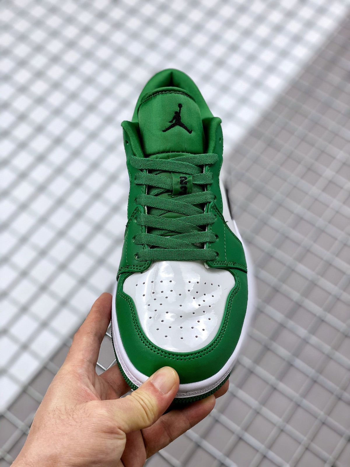 Low Top Sneakers, Green White Colorway, Lace Up Design, Casual Gift for Sneaker Fans