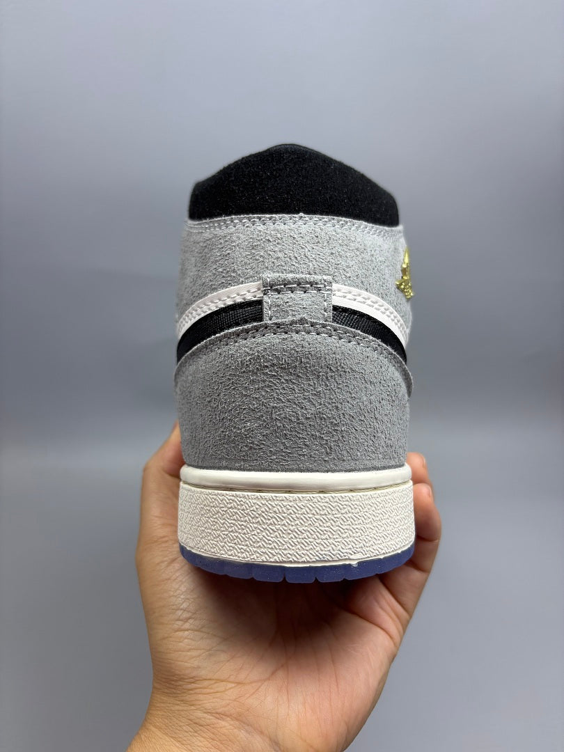 High Top Sneakers, Gray Colorway, Lace Up Design, Casual Gift for Sneaker Fans