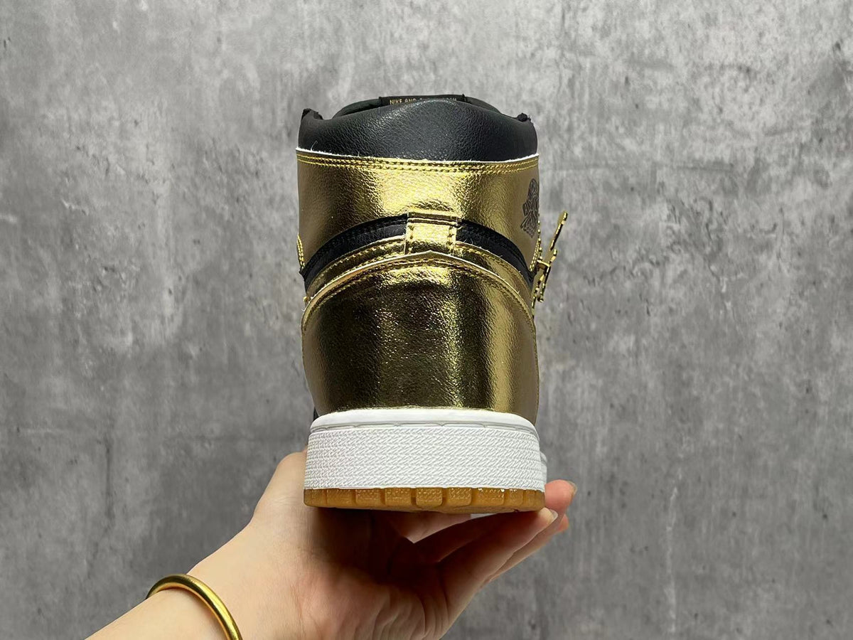 High Top Sneakers, Black Gold Colorway, Lace Up Design, Casual Gift for Sneaker Fans