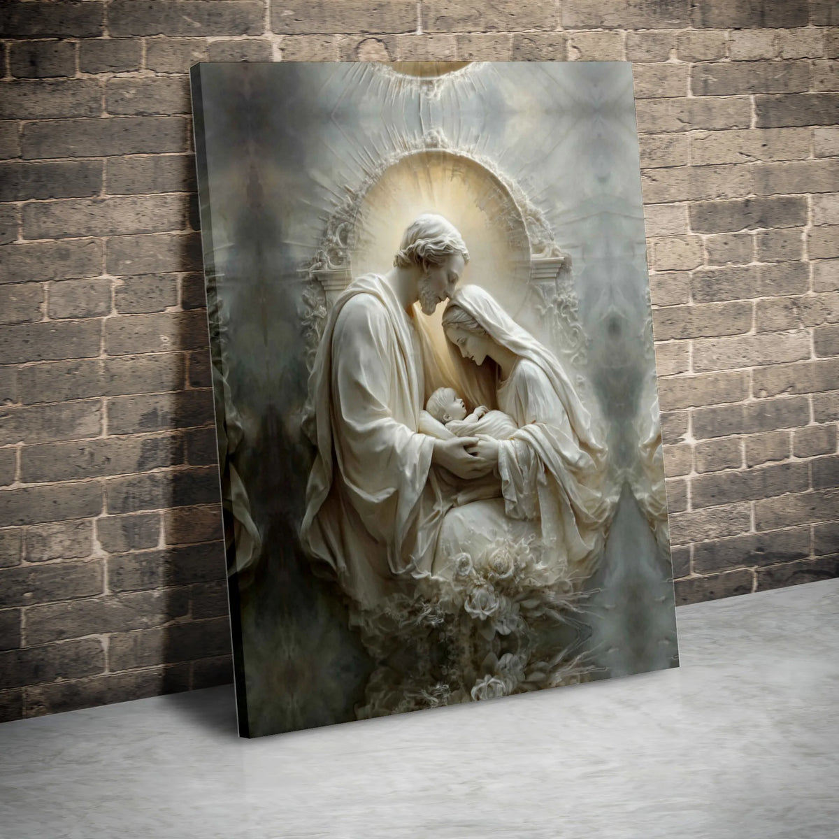 Baby Jesus Christian Religious Print, Sacred Nativity Holy Family Canvas Art, Christmas Wall Decor, Digital Download