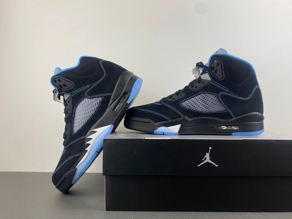 Mid Top Sneakers, Blue Black Colorway, Lace Up Design, Casual Gift for Sneaker Fans