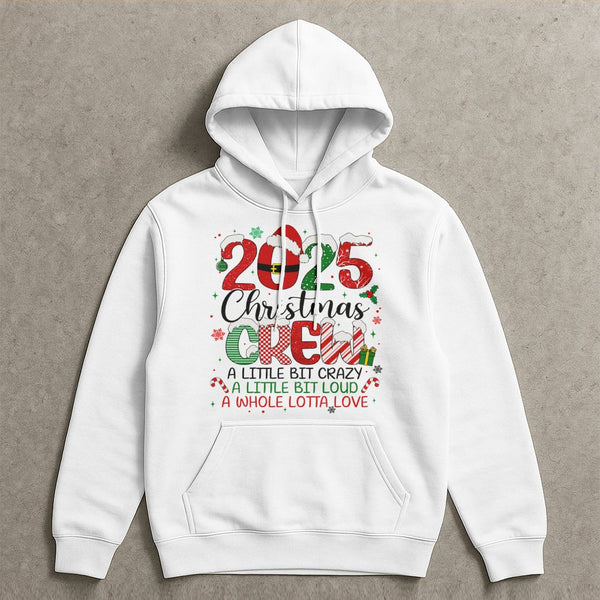 Matching Family Holiday Sweatshirt, 2025 Christmas Crew Hoodie, Humorous Xmas Group Hooded Sweater, Festive Christmas Party O