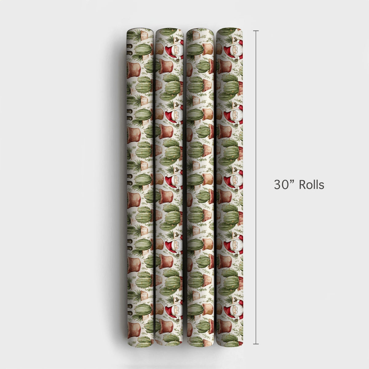 Desert Holiday Gift Wrap, Santa Cactus Christmas Wrapping Paper, Watercolor Succulent Present Paper, Festive Christmas Presen