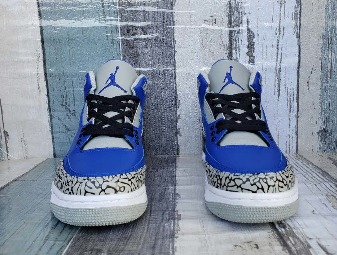 Sneakers, Blue Black Colorway, Lace Up Design, Casual Gift for Sneaker Fans