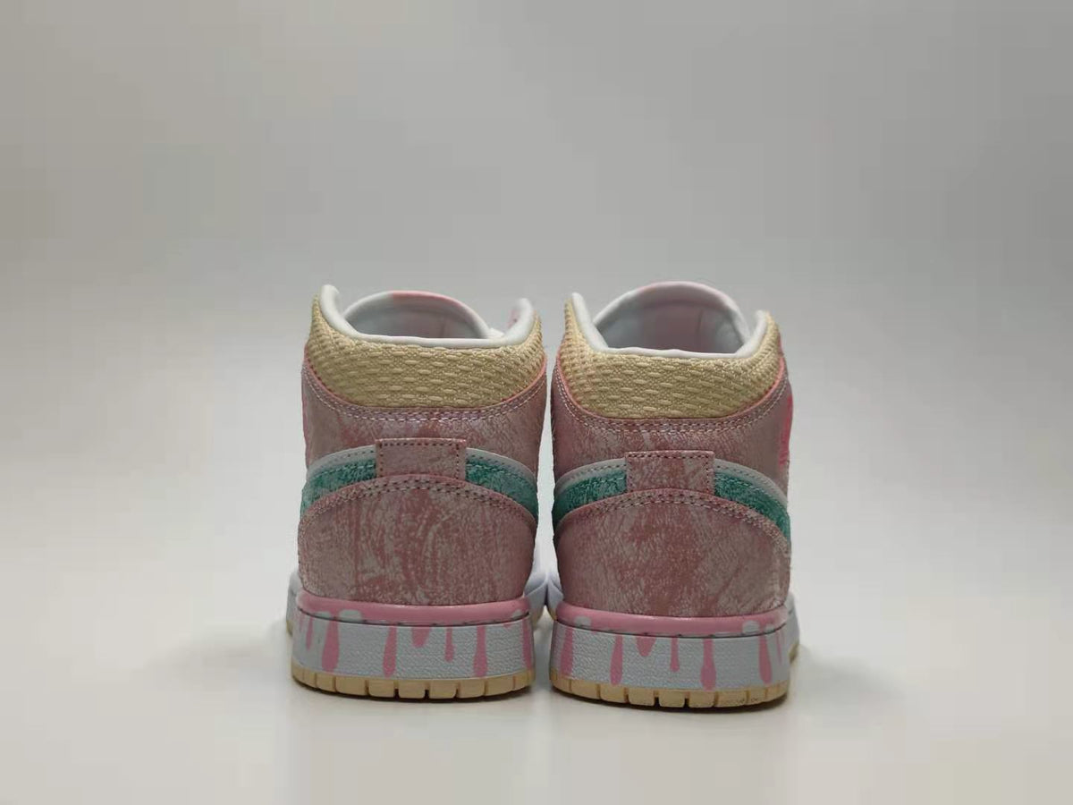 Sneakers, White Pastel Colorway, Lace Up Design, Casual Gift for Sneaker Fans