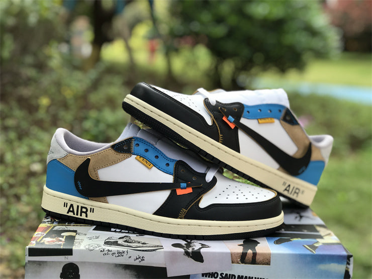 Low Top Sneakers, Blue White Black Colorway, Lace Up Design, Casual Gift for Sneaker Fans