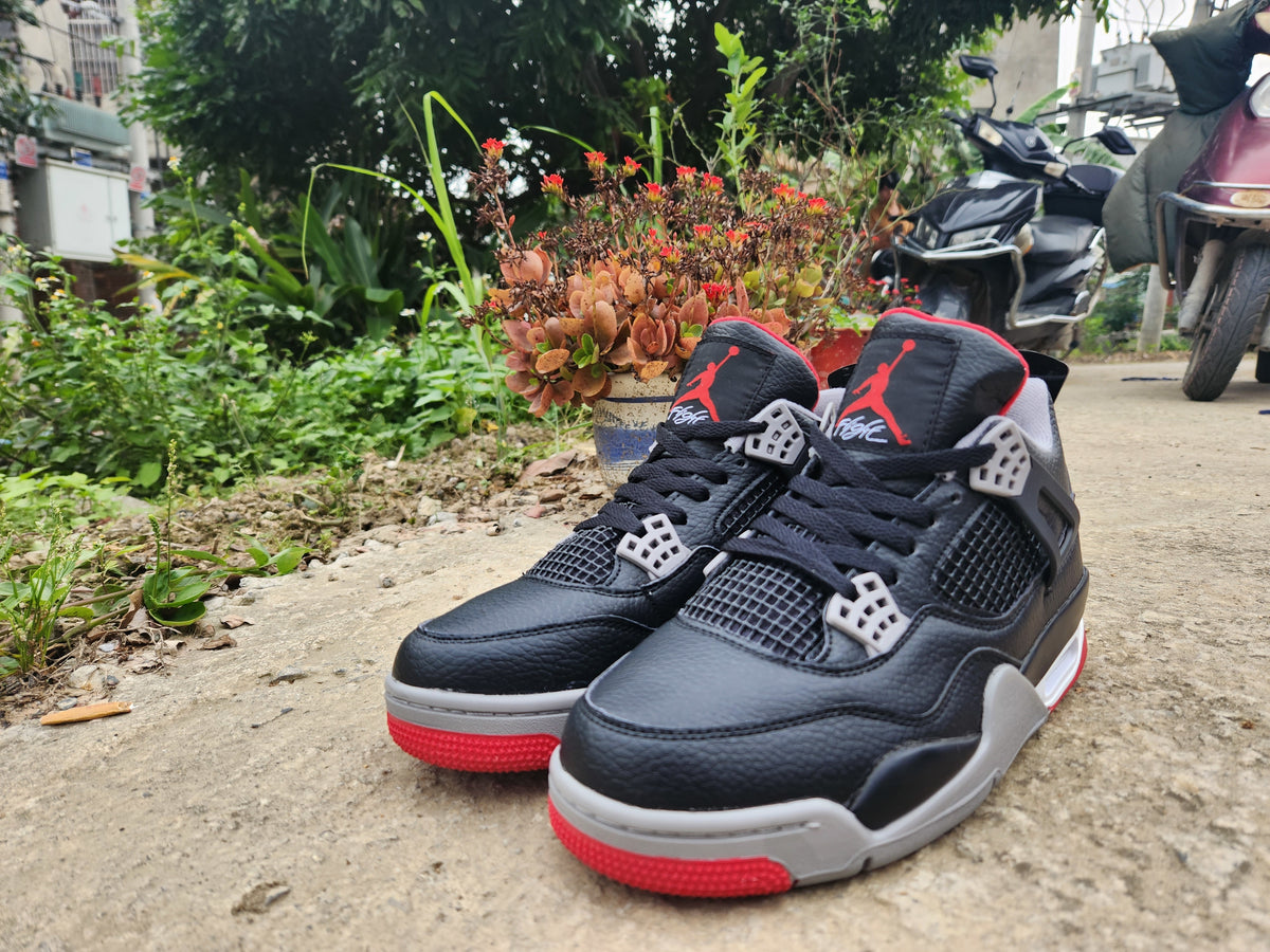 Sneakers, Black Red Colorway, Lace Up Design, Casual Gift for Sneaker Fans