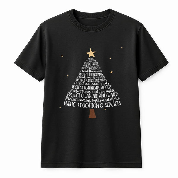 Social Justice Holiday Shirt, Progressive Christmas Tree T-Shirt, Activism Xmas Graphic Tee, Equality Christmas T-Shirt, Acti