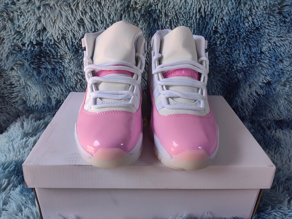 Low Top Sneakers, White Pink Colorway, Lace Up Design, Casual Gift for Sneaker Fans