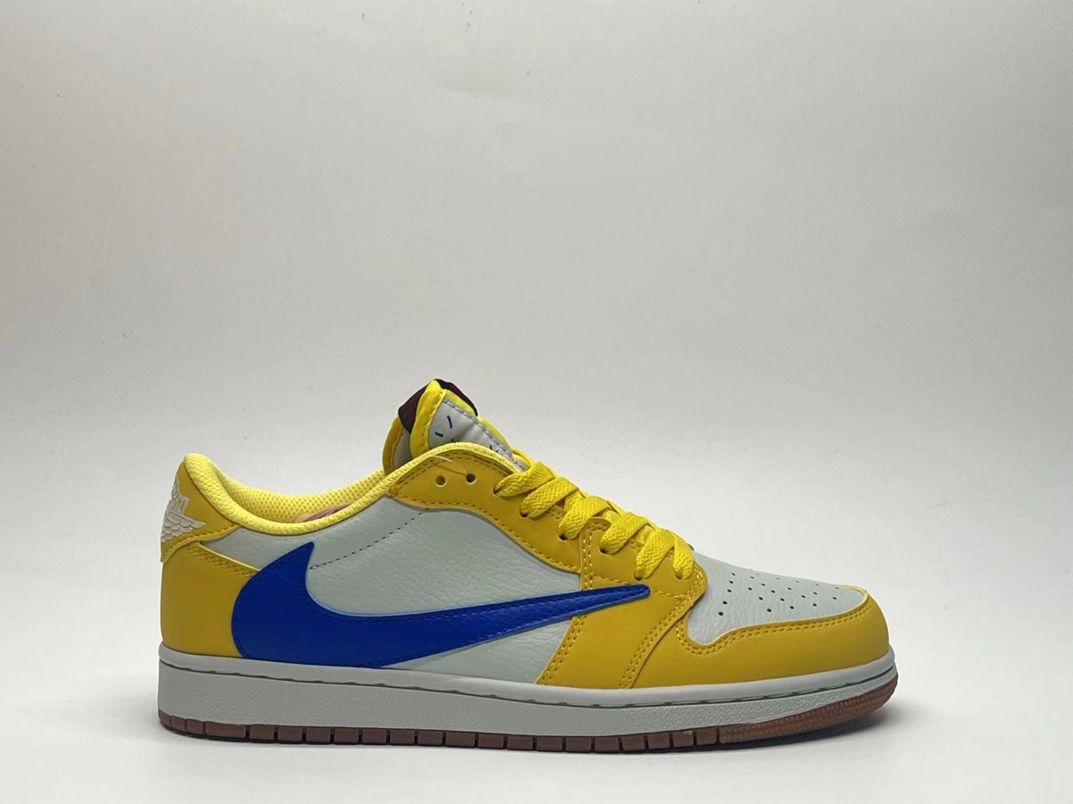Low Top Sneakers, White Yellow Colorway, Reverse Hook Design, Lace Up Design, Casual Gift for Sneaker Fans