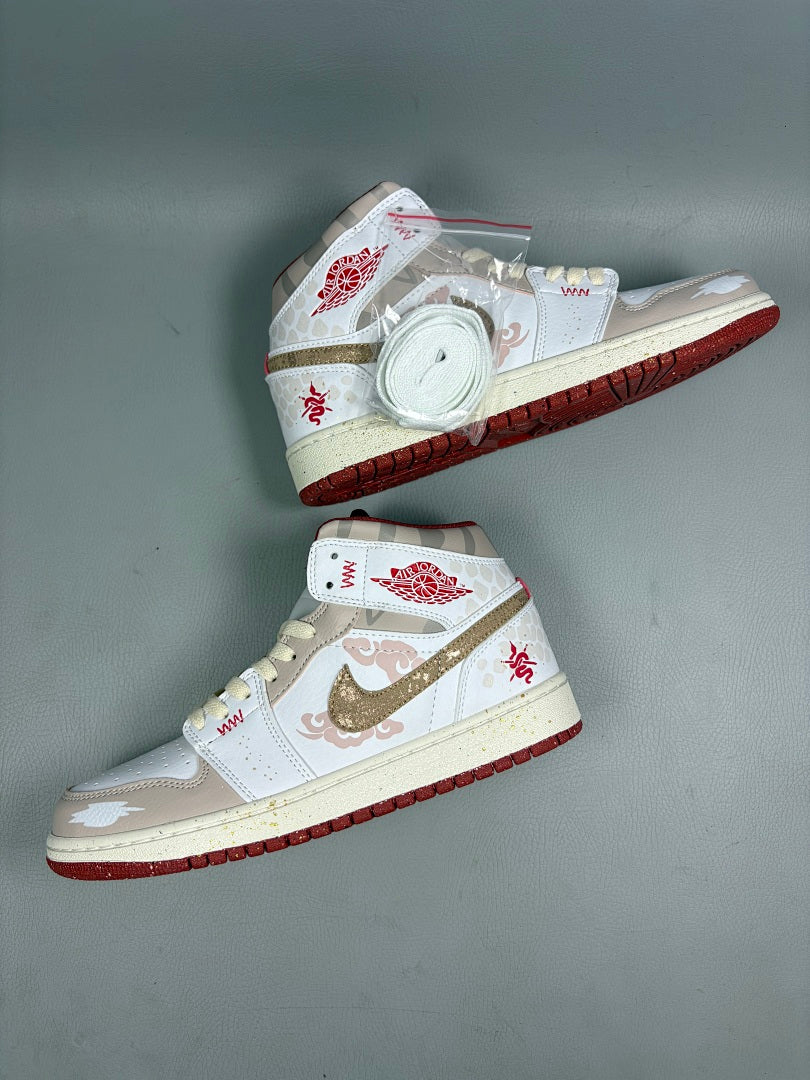High Top Sneakers, White Pink Colorway, Lace Up Design, Casual Gift for Sneaker Fans