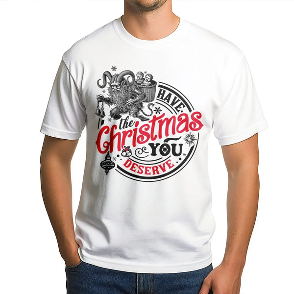 Humorous Sarcastic Holiday Shirt, Krampus Christmas T-Shirt, Retro Anti Christmas Graphic Tee, Vintage Spooky Xmas T-Shirt, D