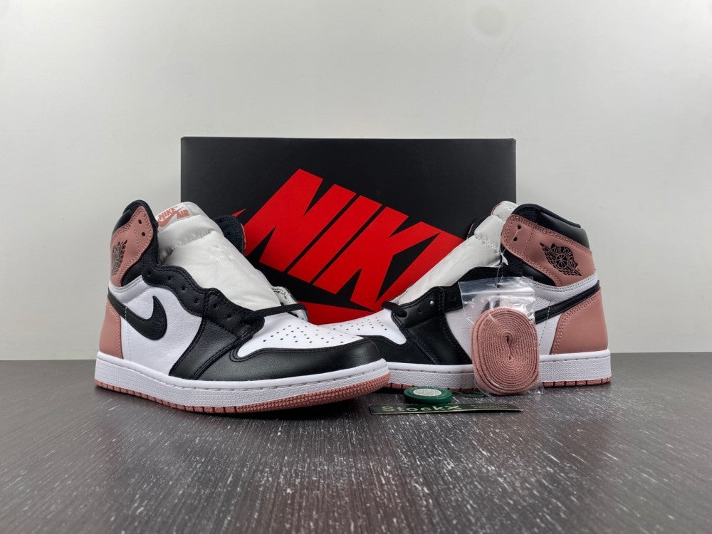 Retro High Top Sneakers, White Black Pink Colorway, Lace Up Design, Casual Gift for Sneaker Fans