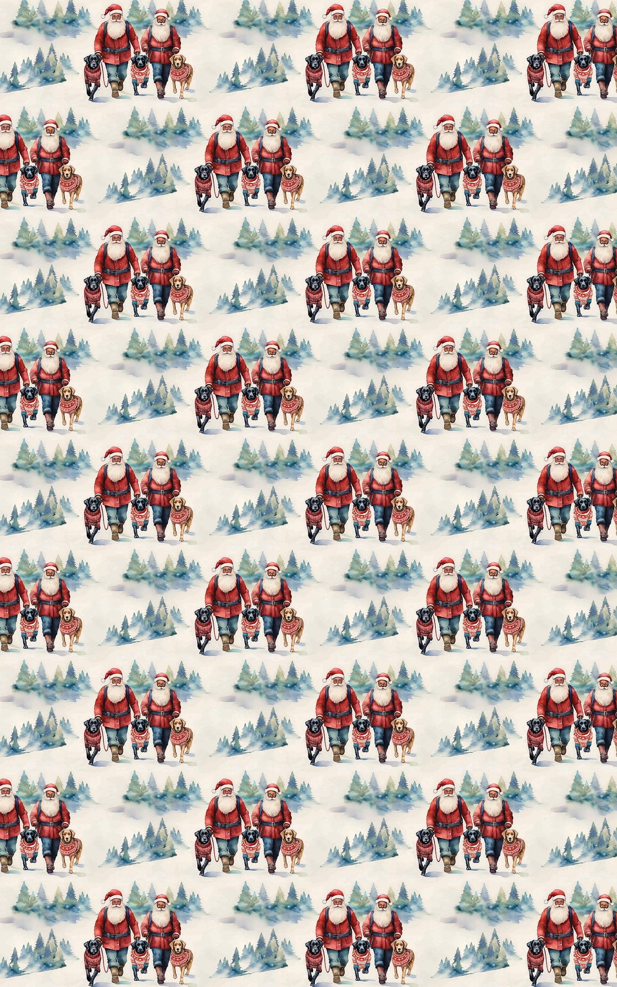 Christmas Dog Gift Wrap, Santa Dog Parade Wrapping Paper, Adorable Holiday Pups Wrapping Paper, Festive Winter Puppy Gift Wra