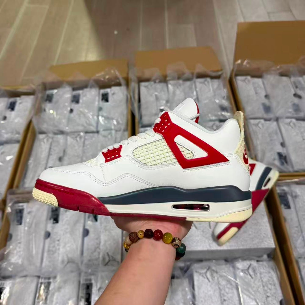 Low Top Sneakers, White Black Red Colorway, Lace Up Design, Casual Gift for Sneaker Fans