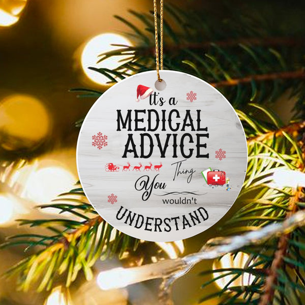 Humorous Healthcare Worker Ornament, Medical Assistant Christmas Ornament, Doctor Nurse Ceramic Ornament, Hospital Staff Appr
