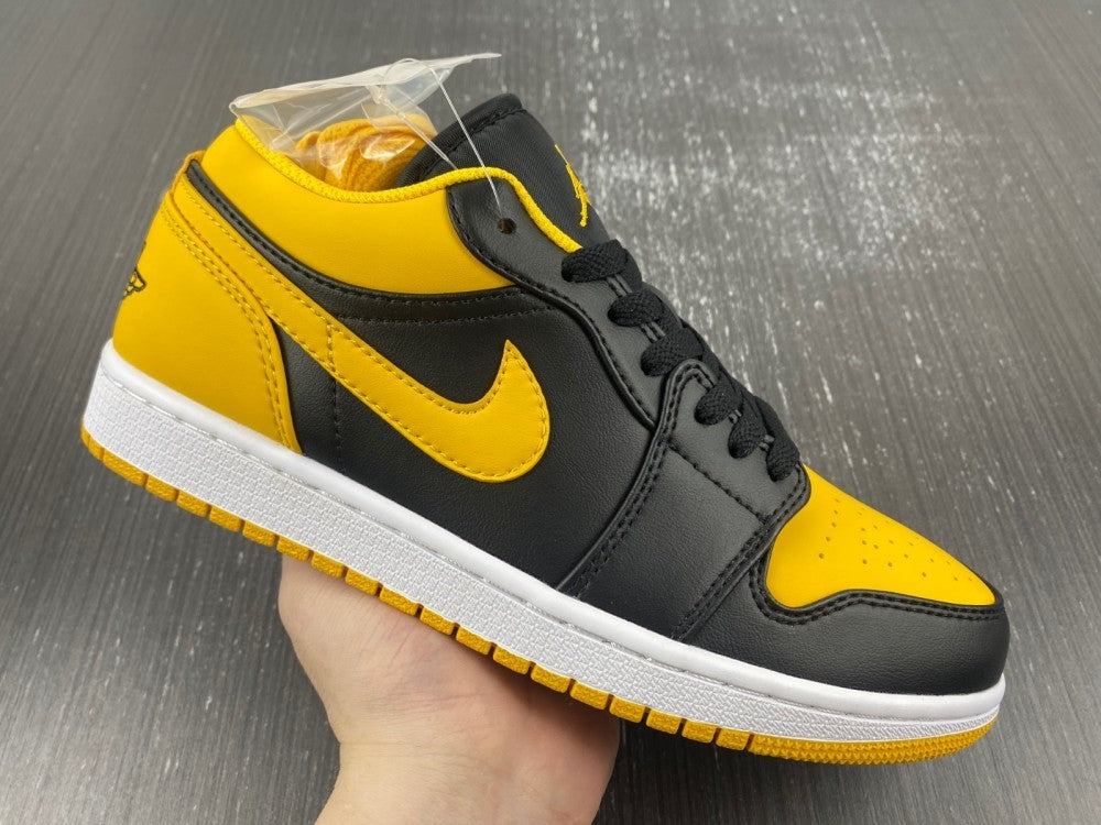 Low Top Sneakers, Black Yellow Colorway, Lace Up Design, Casual Gift for Sneaker Fans