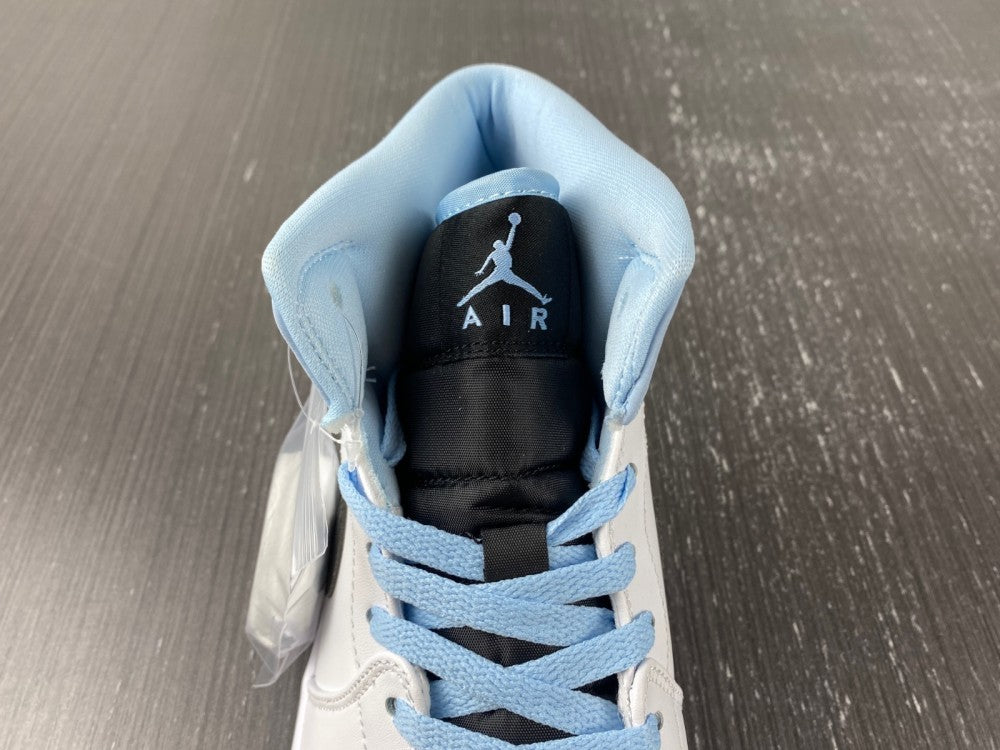 Mid Top Sneakers, Blue White Black Colorway, Lace Up Design, Casual Gift for Sneaker Fans