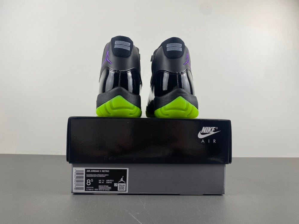 Low Top Sneakers, Neon Green Black Colorway, Lace Up Design, Casual Gift for Sneaker Fans