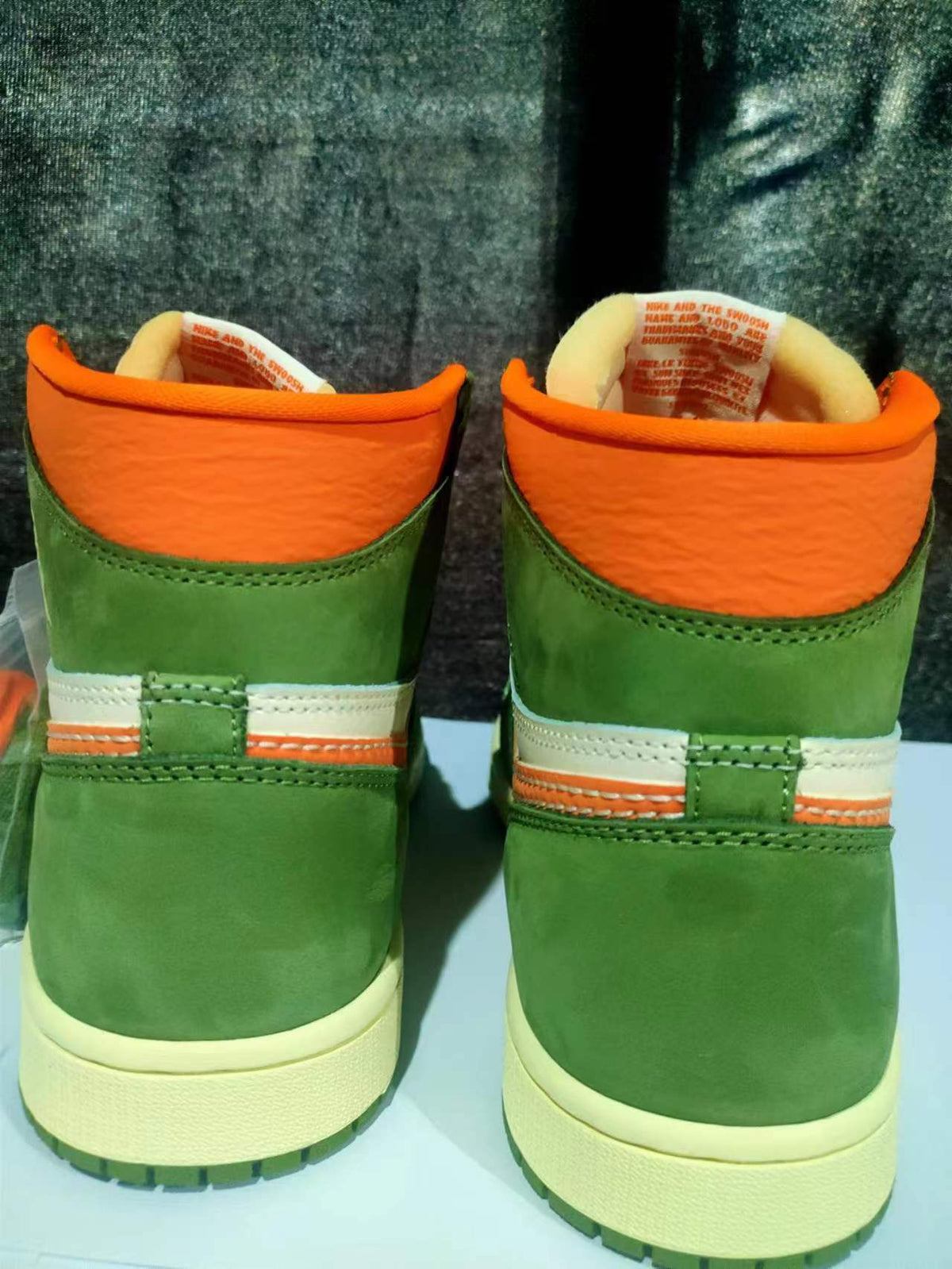 High Top Sneakers, Off White Green Colorway, Lace Up Design, Casual Gift for Sneaker Fans