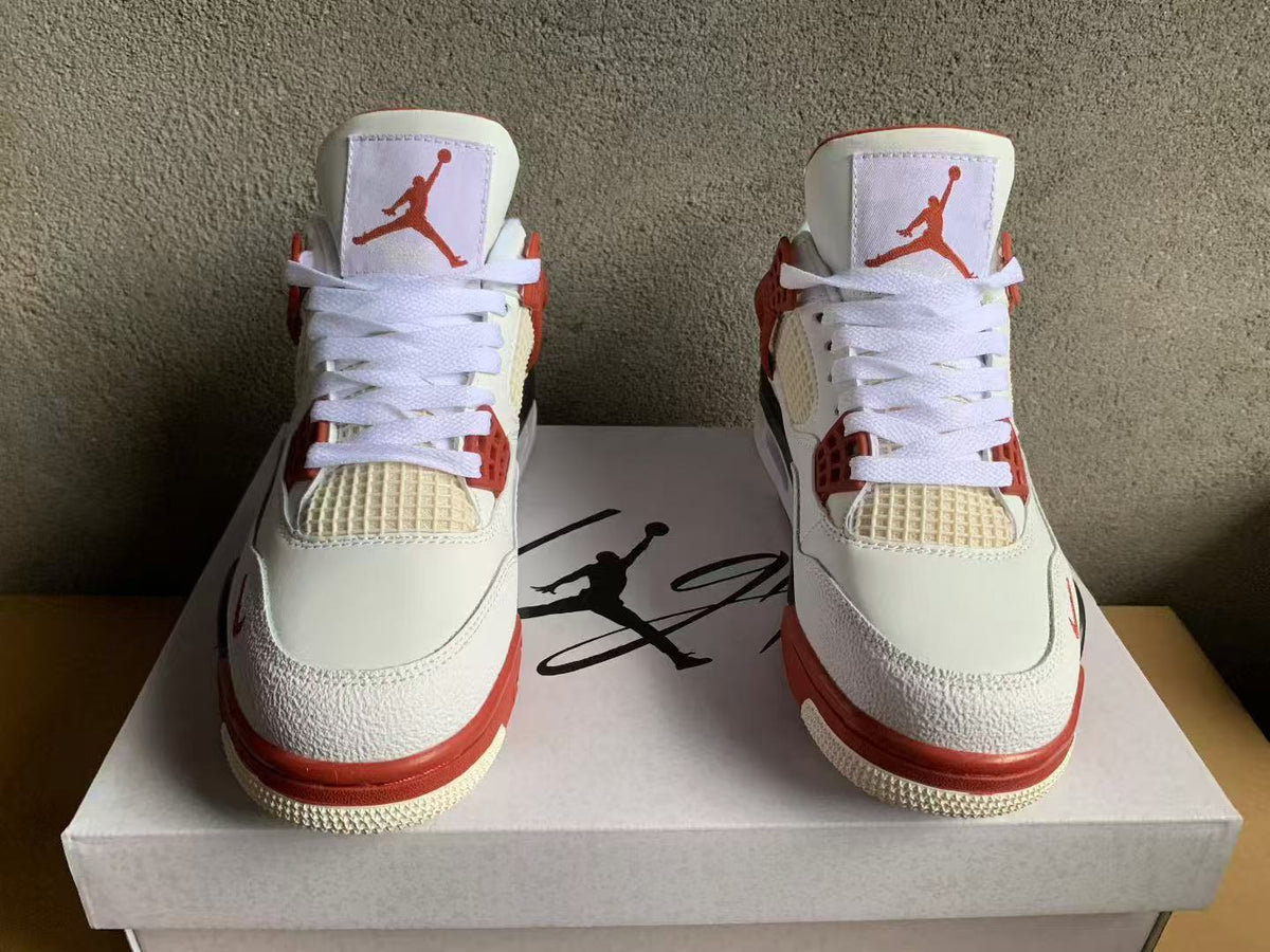 Mid Top Sneakers, Beige Red Colorway, Lace Up Design, Casual Gift for Sneaker Fans