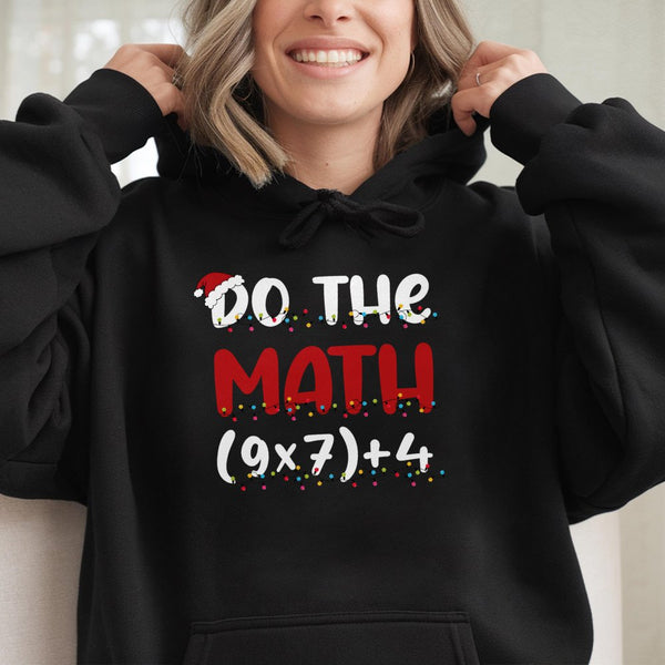 Holiday Math Equation Hoodie, Math Teacher Christmas Hoodie, Humorous Teacher Xmas Hoodie, Math Educator Pullover, Winter Tea