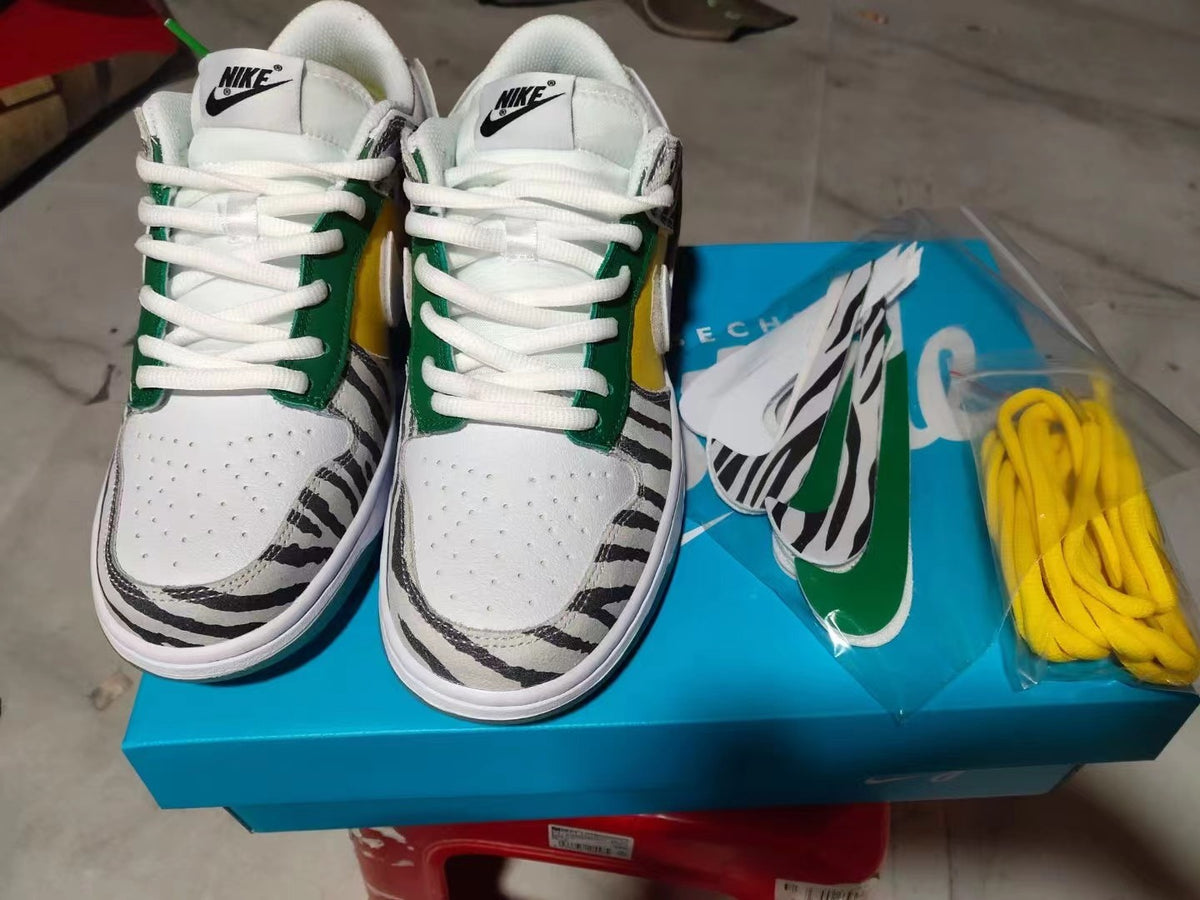 Low Top Sneakers, White Yellow Black Colorway, Glow in the Dark Detail, Lace Up Design, Casual Gift for Sneaker Fans