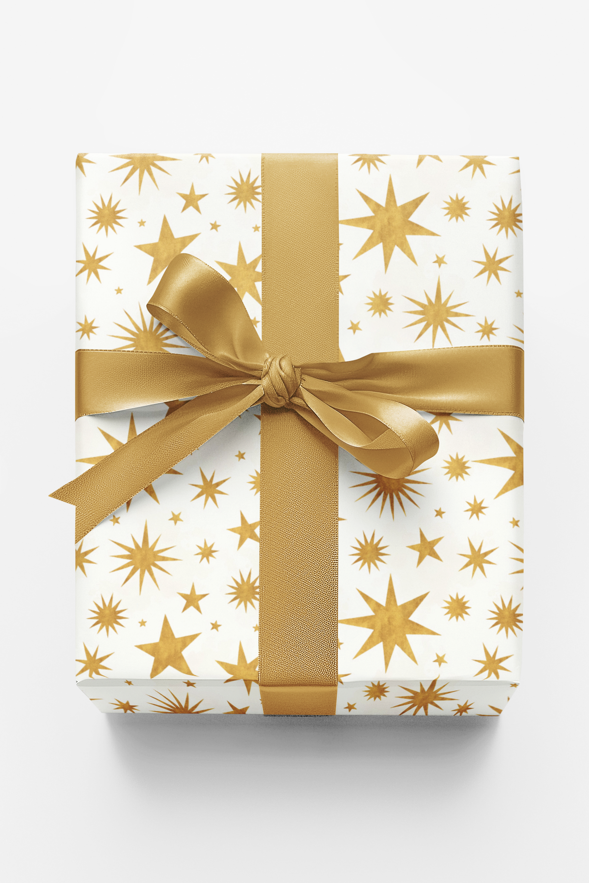 Celestial Star Gift Wrap, Starlight Gold Wrapping Paper, Elegant Holiday Wrapping Paper, Christmas Gift Wrap Roll, Celestial 
