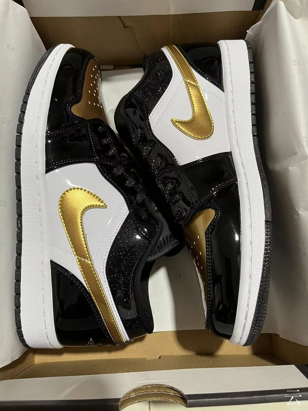 Low Top Sneakers, Black Gold Colorway, Lace Up Design, Casual Gift for Sneaker Fans