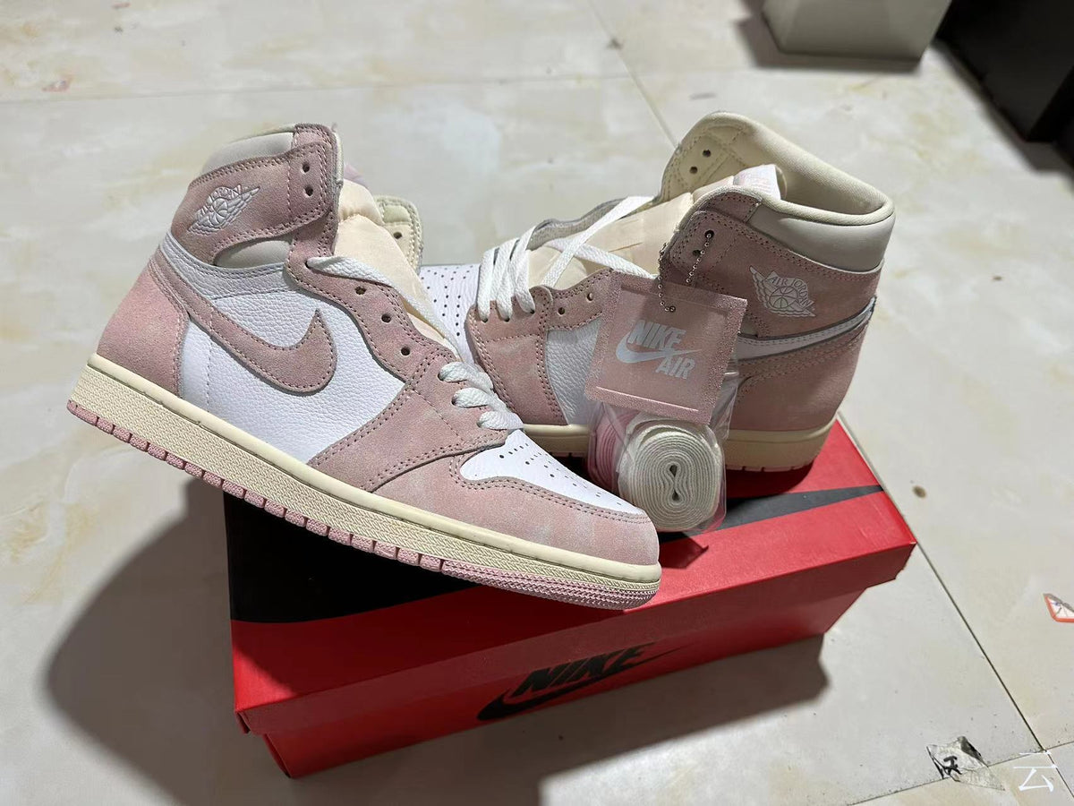 Retro High Top Sneakers, White Pink Colorway, Lace Up Design, Casual Gift for Sneaker Fans