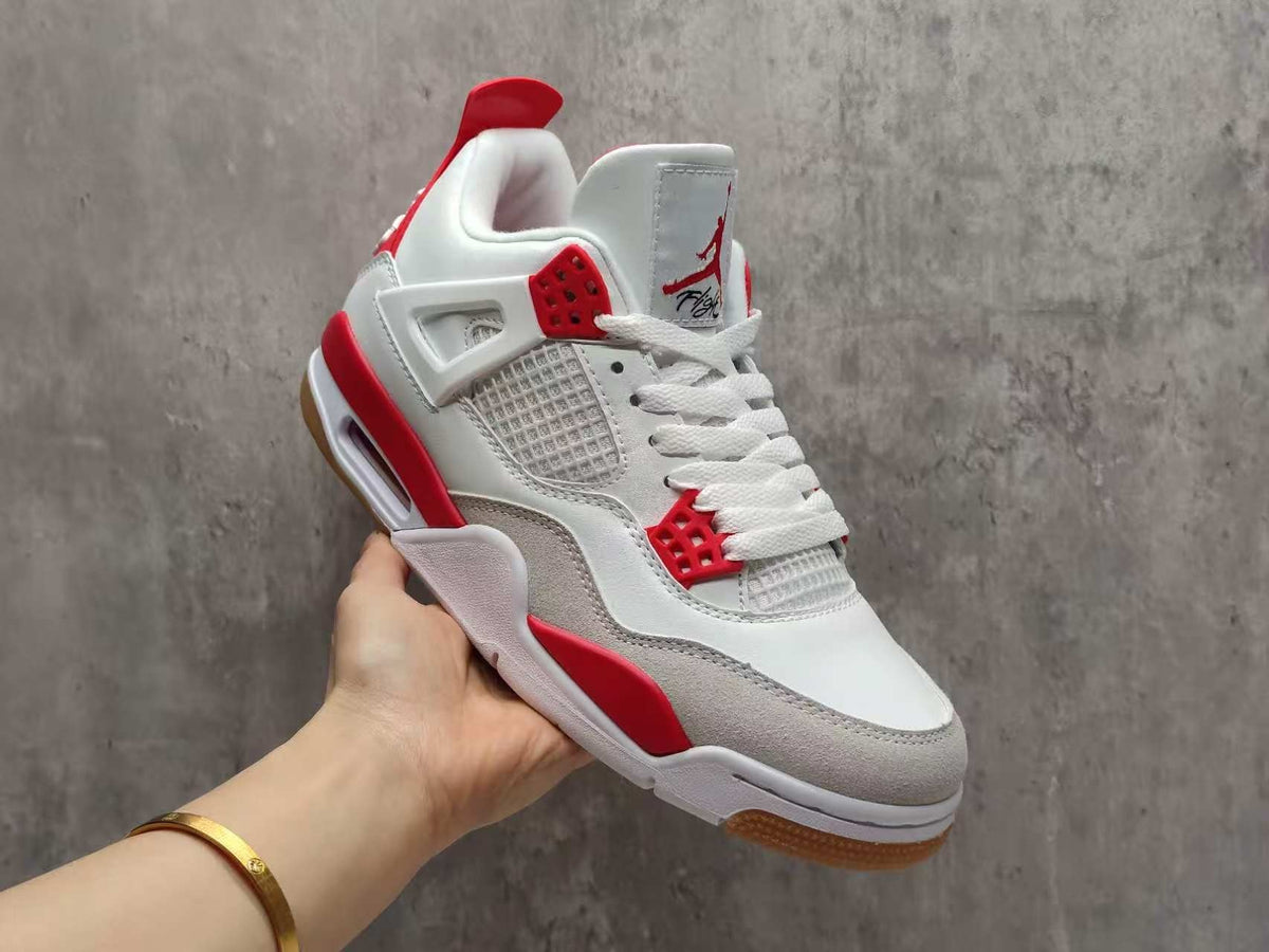 Mid Top Sneakers, Red Colorway, Lace Up Design, Casual Gift for Sneaker Fans