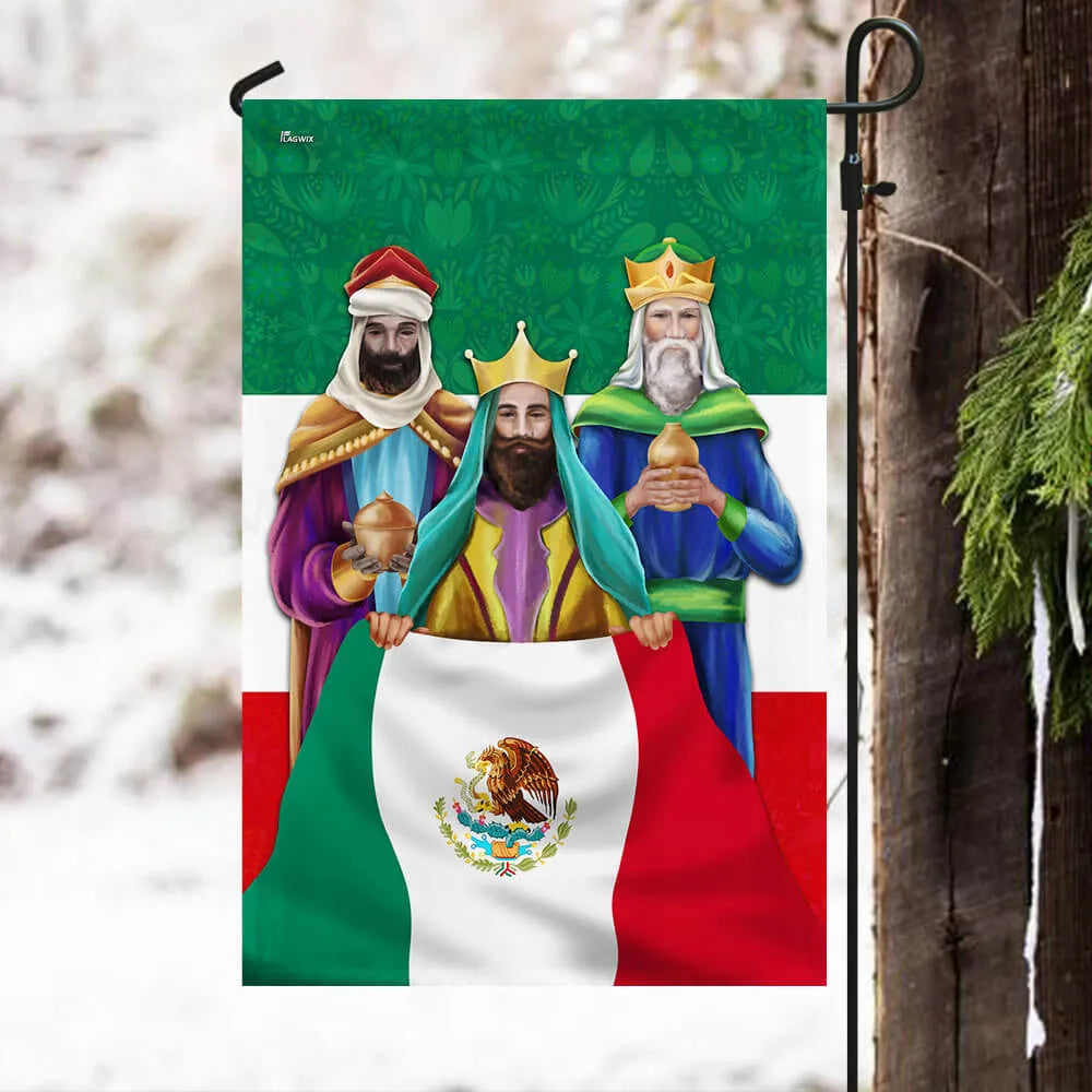 Epiphany Nativity Yard Flag, Three Kings Mexican Flag Garden Flag, Double Sided Heritage Holiday Lawn Flag, Christmas Present