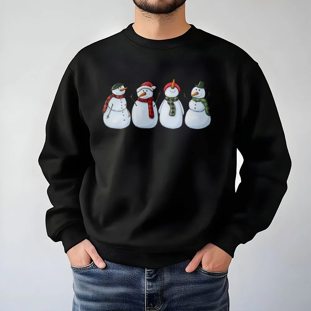 Whimsical Snowman Holiday Sweater, Adorable Snowman Sweatshirt, Winter Snowman Crewneck, Christmas Snowman Sweatshirt, Festiv