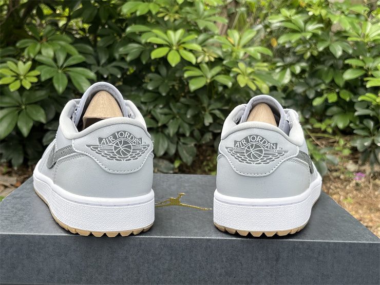 Low Top Golf Shoes, White Gray Colorway, Lace Up Design, Casual Gift for Shoe Lovers