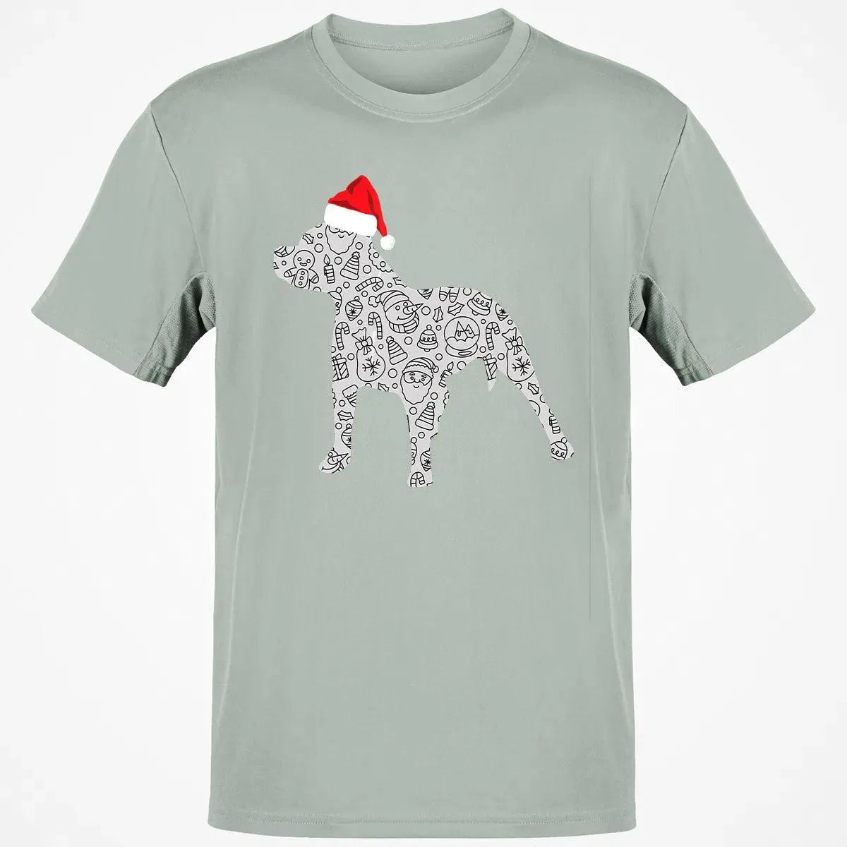 Festive Dog Lover Holiday Shirt, Pitbull Santa Hat Christmas T-Shirt, Adorable Xmas Pittie Graphic Tee, Winter Merry Christma
