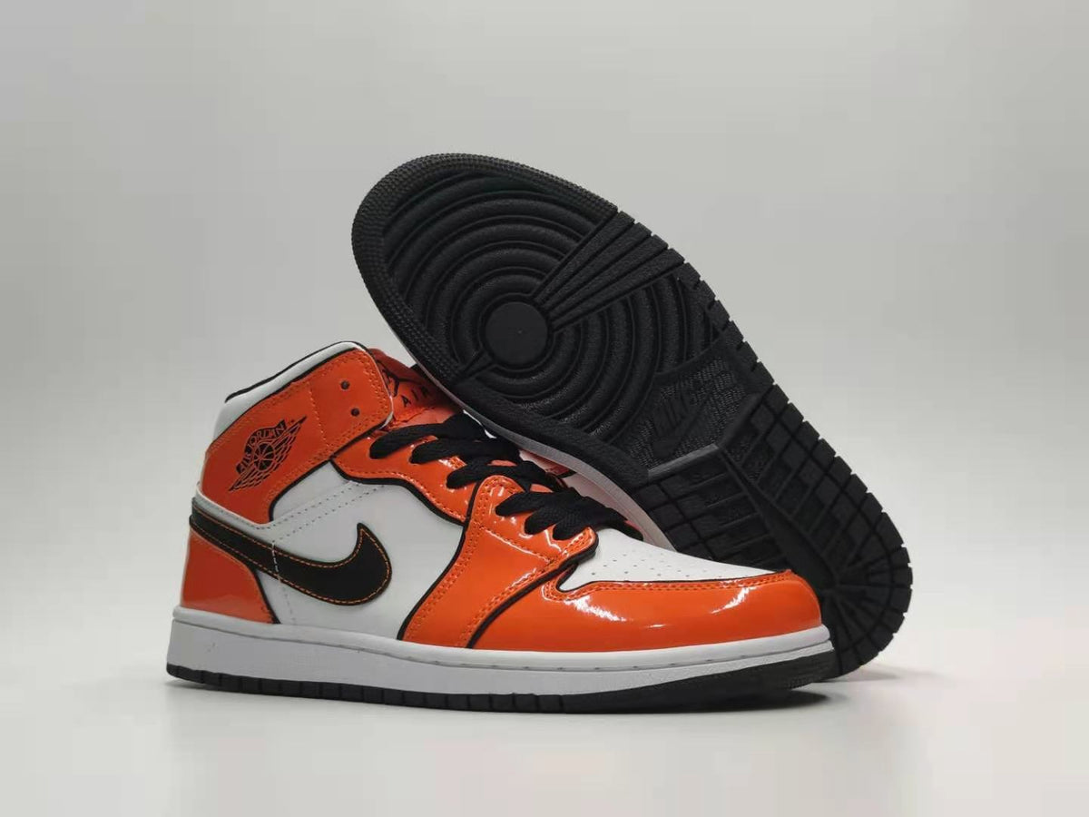 Sneakers, White Black Orange Colorway, Lace Up Design, Casual Gift for Sneaker Fans