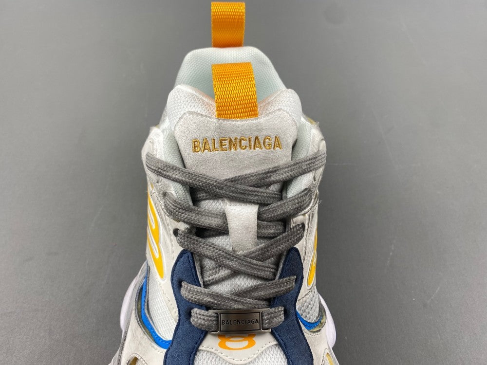 Low Top Sneakers, Blue Yellow Gray Colorway, Lace Up Design, Casual Gift for Sneaker Fans