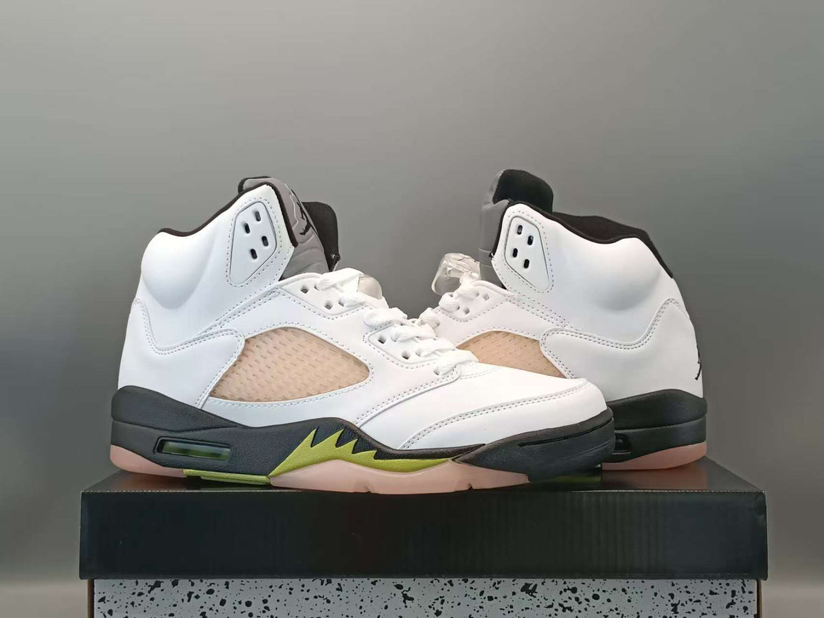 High Top Sneakers, White Pink Green Colorway, Lace Up Design, Casual Gift for Sneaker Fans