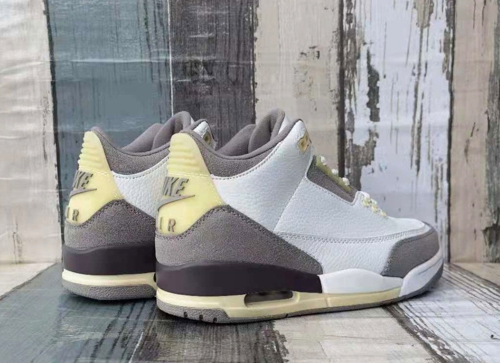 Low Top Sneakers, White Yellow Colorway, Lace Up Design, Casual Gift for Sneaker Fans
