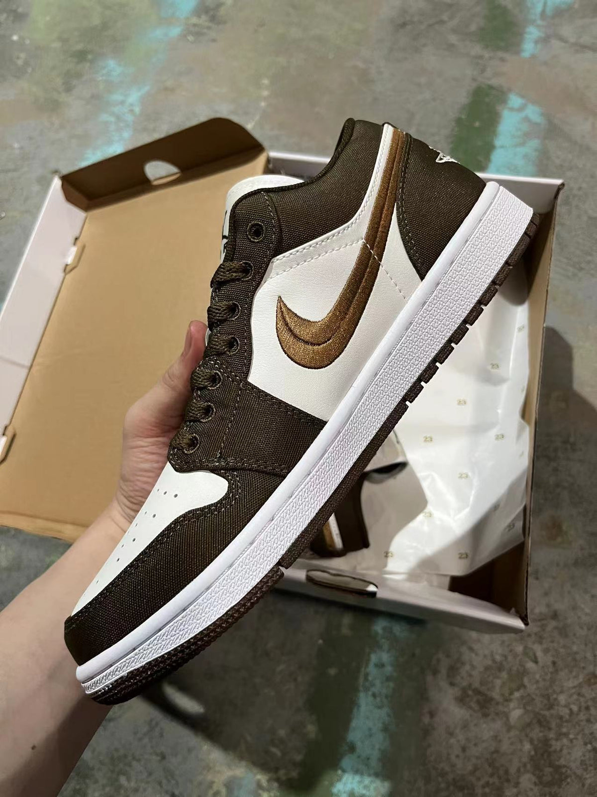 Low Top Sneakers, Brown White Colorway, Lace Up Design, Casual Gift for Sneaker Fans