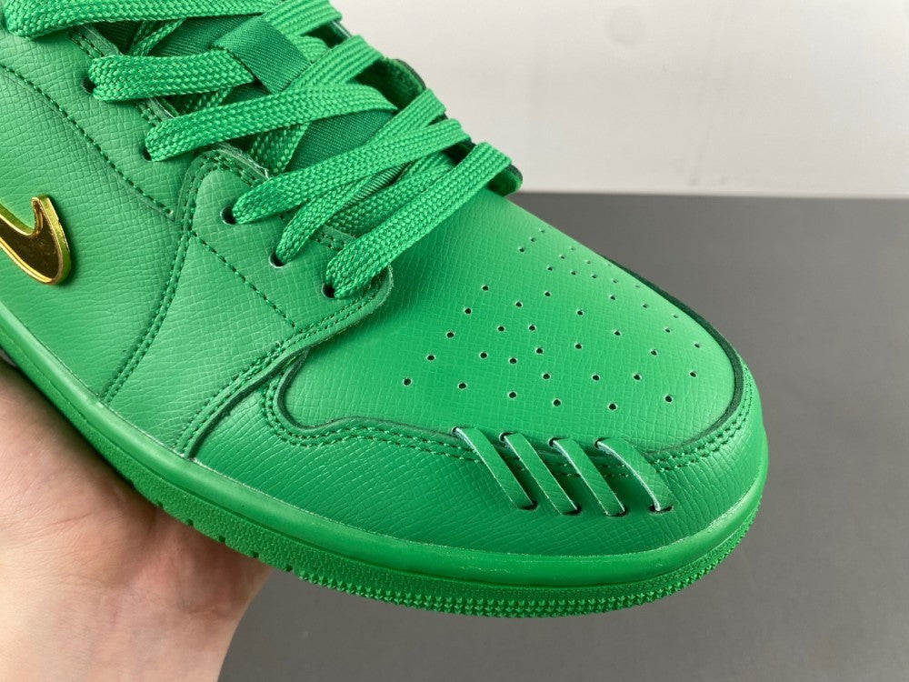Low Top Sneakers, Green Gold Colorway, Lace Up Design, Casual Gift for Sneaker Fans