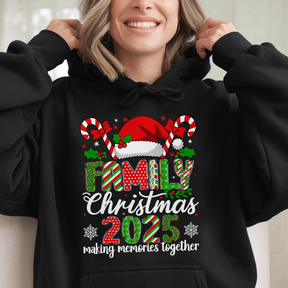 Festive Matching Holiday Sweatshirt, Family Christmas 2025 Hoodie, Adorable Xmas Vacation Pullover, Family Photo Group Winter