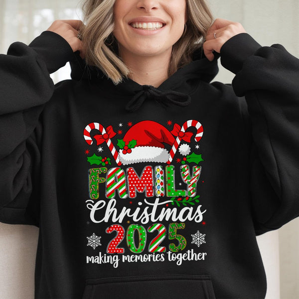 Festive Matching Holiday Sweatshirt, Family Christmas 2025 Hoodie, Adorable Xmas Vacation Pullover, Family Photo Group Winter