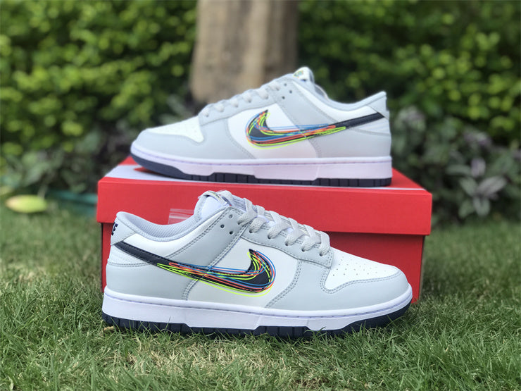 Low Top Sneakers, White Gray Colorway, Lace Up Design, Casual Gift for Sneaker Fans