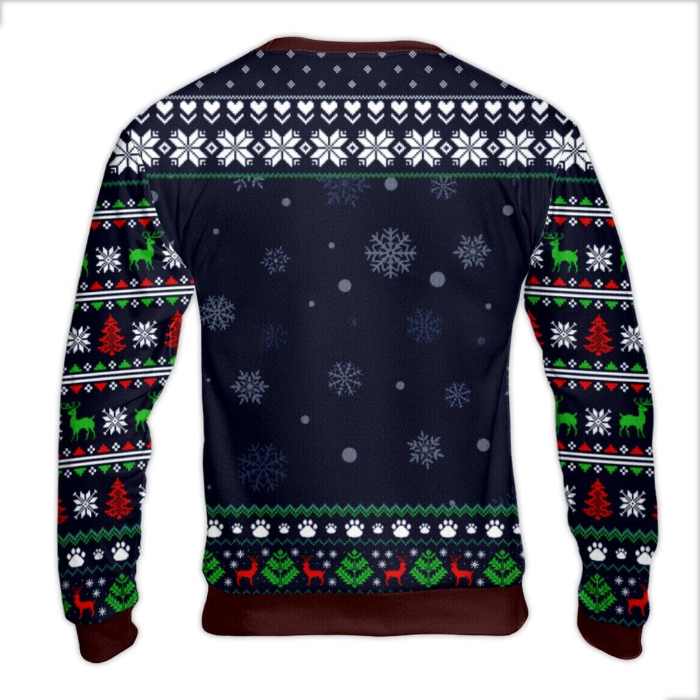 Candy Cane Santa Hat Graphic Sweatshirt, Ho Ho 67 Ugly Christmas Sweater, Humorous Xmas Party Holiday Fleece Crewneck Top