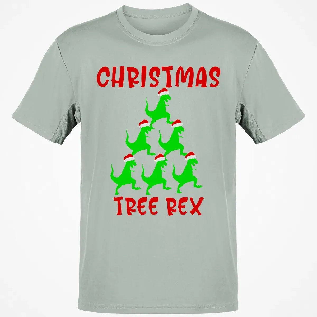 Humorous Dinosaur Holiday Graphic Tee, Christmas Tree Rex Shirt, Adorable Trex Christmas T-Shirt, Festive Dino Lover Shirt, H