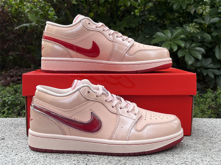 Low Top Sneakers, Pink Red Colorway, Valentine Design, Lace Up Design, Casual Gift for Sneaker Fans