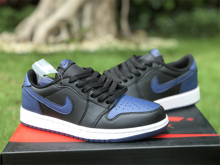 Low Top Sneakers, Blue Black Navy Colorway, Lace Up Design, Casual Gift for Sneaker Fans