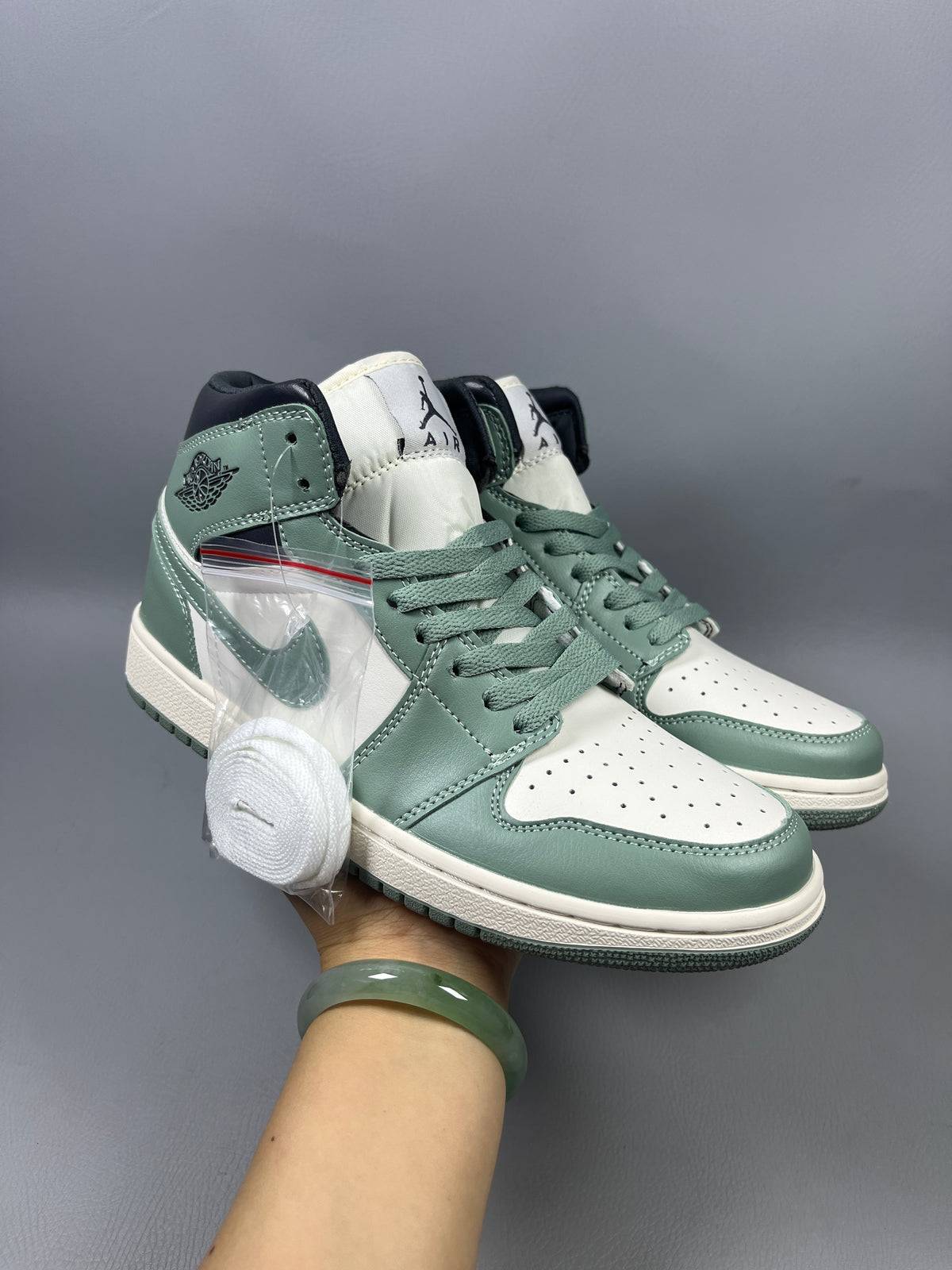 High Top Sneakers, Green Colorway, Lace Up Design, Casual Gift for Sneaker Fans