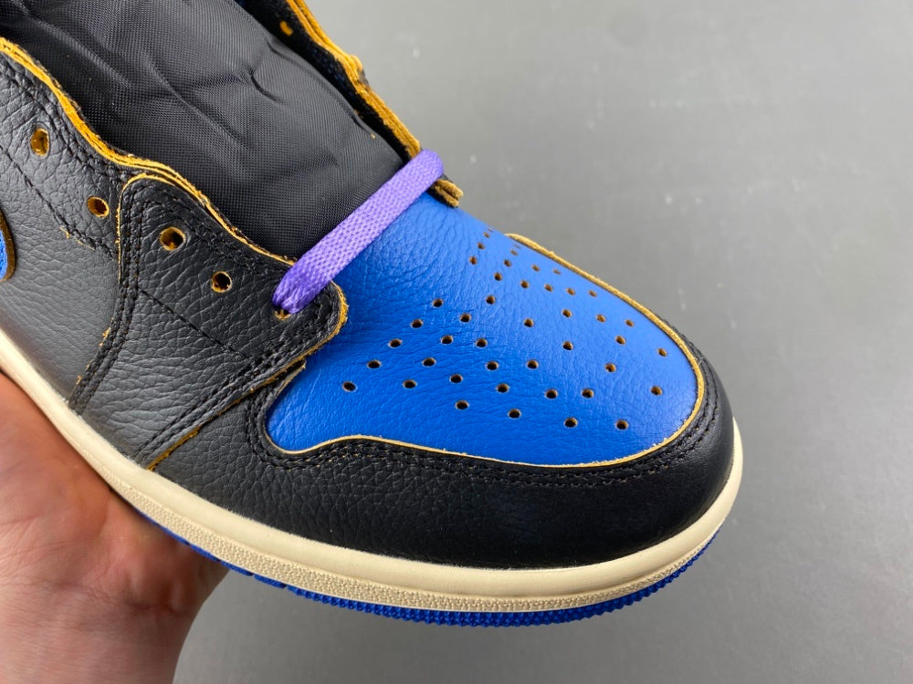 High Top Sneakers, Blue White Black Purple Colorway, Lace Up Design, Casual Gift for Sneaker Fans